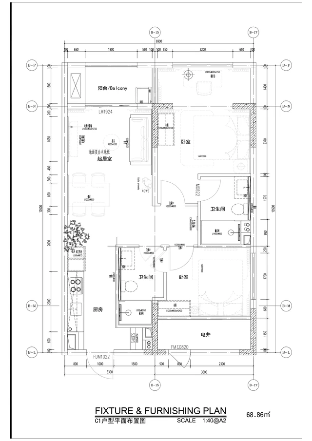 Unit C1 floor plan